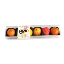 Maffren hand-painted marzipan fruits slim box 80g – part of Lunya's Christmas 2026 range