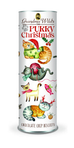 Purry Christmas Chocolate Chip Biscuits Tube 200g – part of Lunya's Christmas 2026 range