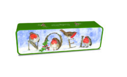 Embossed Robin Noel Tin of Clotted Cream Biscuits 150g – part of Lunya's Christmas 2026 range