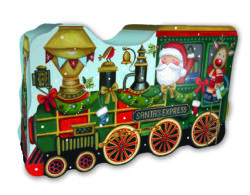 Embossed Santa's Express Train Tin – part of Lunya's Christmas 2026 range