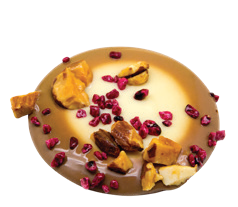 Carline white and milk chocolate mendiants with nuts and fruit 125g – part of Lunya's Christmas 2026 range